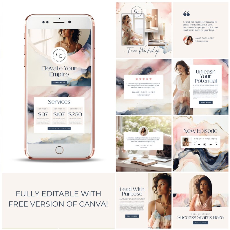 Coach Instagram Canva Template, Course Creator Insta, INSTANT DIGITAL ...