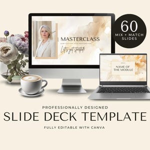 Webinar Slide Deck Canva Templates Online Course Presentation Course Creators Masterclass Training Marketing & Business Pitch Deck Neutral