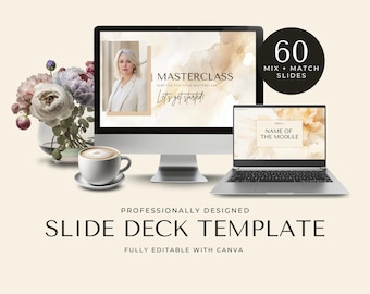 Webinar Slide Deck Canva Templates Online Course Presentation Course Creators Masterclass Training Marketing & Business Pitch Deck Neutral