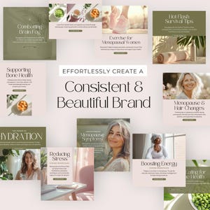 Menopause Instagram Template Hormone Social Media Post Womens Health Coach Canva Posts Nutrition Wellness Perimenopause HRT Naturopath