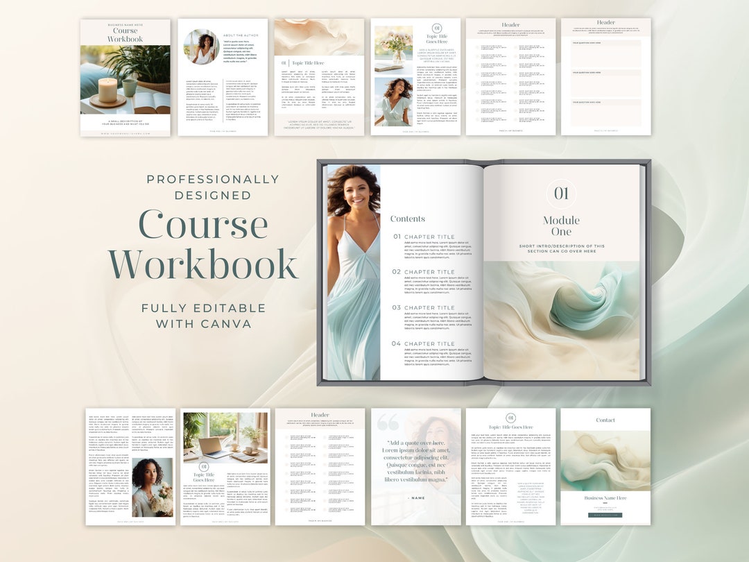 Course Workbook Canva Template, Lead Magnet, Ebook, Editable Workbook ...