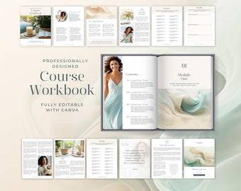 Course Workbook Canva Template, Lead Magnet, Ebook, Editable Workbook Template, Worksheet, Coaching Guide, E-Course Workbook, Neutral, EH006
