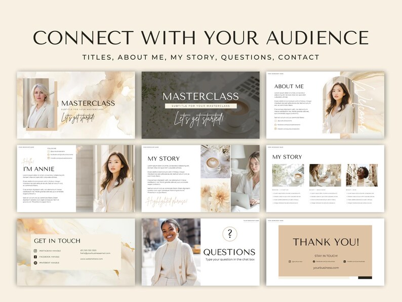 Webinar Slide Deck Canva Templates Online Course Presentation Course ...