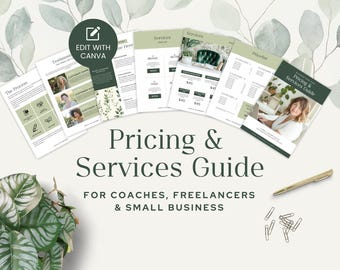 Pricing Guide Coaches Virtual Assistant Client Onboarding Template Editable Price List Coaching Services Guide Welcome Packet Canva Template