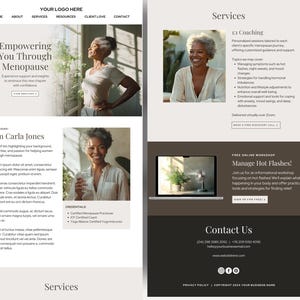 Canva Website Template for Menopause Coaches One Page Website Wellness ...