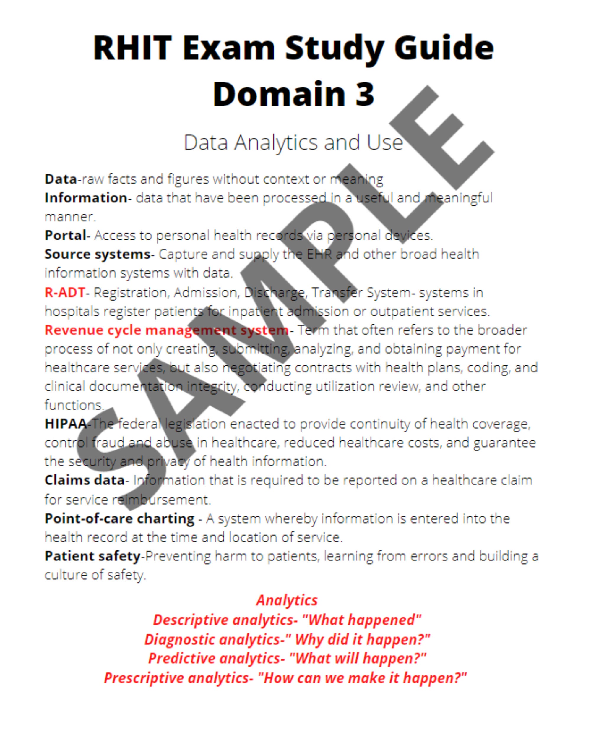 The Complete RHIT Study Guide (Instant Download) Etsy