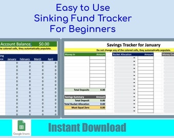 Monthly Annual Sinking Fund Tracker | Zero-Based Budget | Google Sheets | Beginners | Dave Ramsey | Budget | Cash Flow | Savings