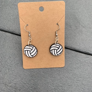 Handmade Clay Vollyball Earrings