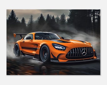 Mercedes-AMG GT Poster - Luxury Performance Art Print, Automotive Wall Decor, Elegant Supercar Gift