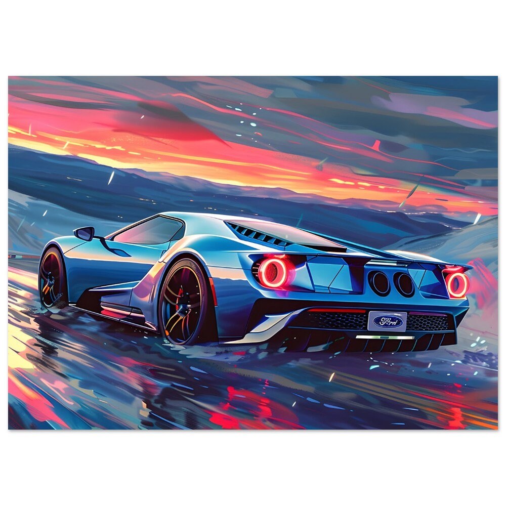 Ford GT Poster - Speed Demon Supercar Poster for Auto Enthusiasts - Etsy