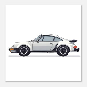 Poster d&#39;epoca Porsche 911 - Stampa artistica da parete di auto d&#39;epoca - Download digitale - Decorazione per garage