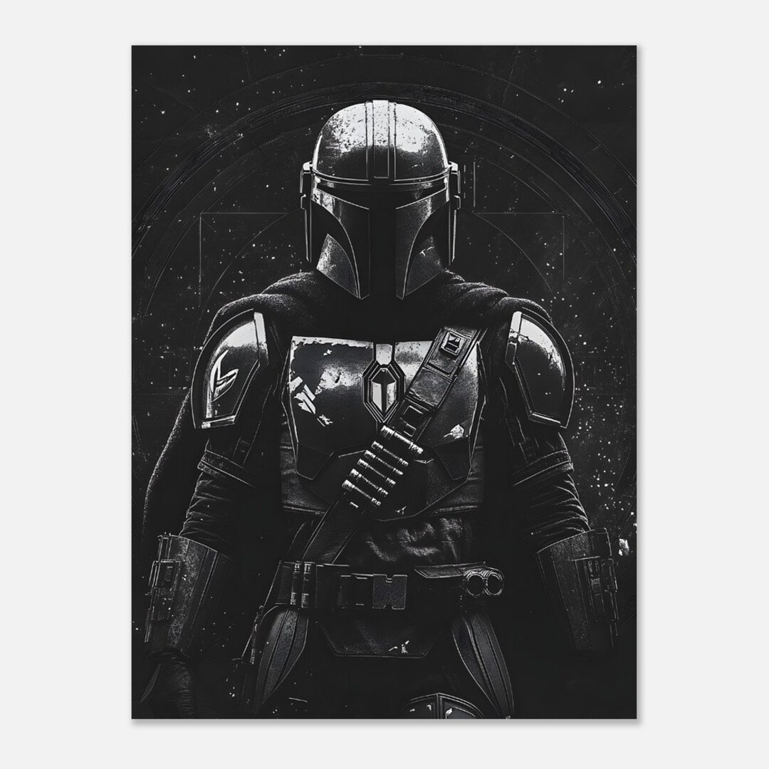 The Mandalorian Poster - Star Wars Wall Art, Epic Bounty Hunter Print ...
