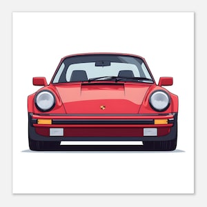 Poster d&#39;epoca Porsche 911 - Stampa artistica da parete di auto d&#39;epoca - Download digitale - Decorazione per garage