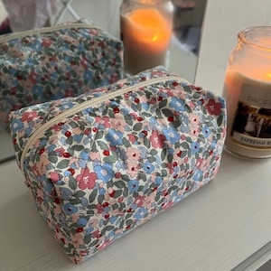 Pink Floral Makeup Bag/Pencil Case