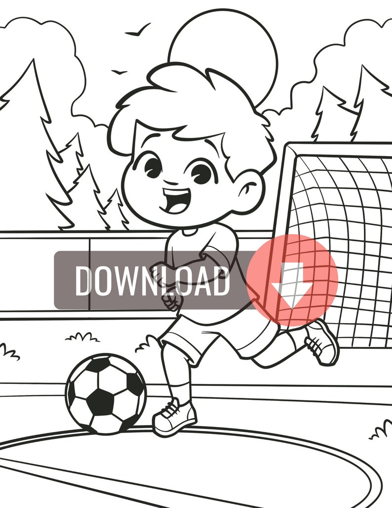 Jumpstart Digital Sports Coloring Book for Kids - Etsy