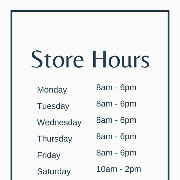 Store Hours Template