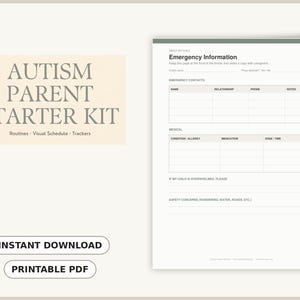 Autism Parent Starter Kit Printable, Routine Charts, Visual Schedule, Meltdown Tracker, Child Profile Pages, Mini Binder PDF