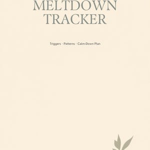 Meltdown-tracker afdrukbaar, logboek autismegedrag, blad ABC-gedragsvolgorde, kalmeringsplan voor kinderen, tool voor ouders, pdf-download
