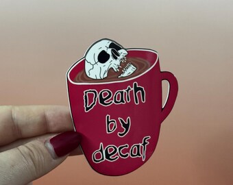 Death Before Decaf Sticker | Skulls and Coffee Decal | Crime Scene Investigator | Coffee Obsessed | Cops and CSI Decal for Forensics
