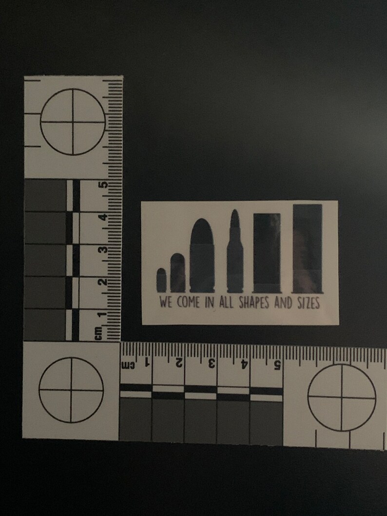 We Come in All Shapes and Sizes Sticker | Firearms Pun Sticker ...