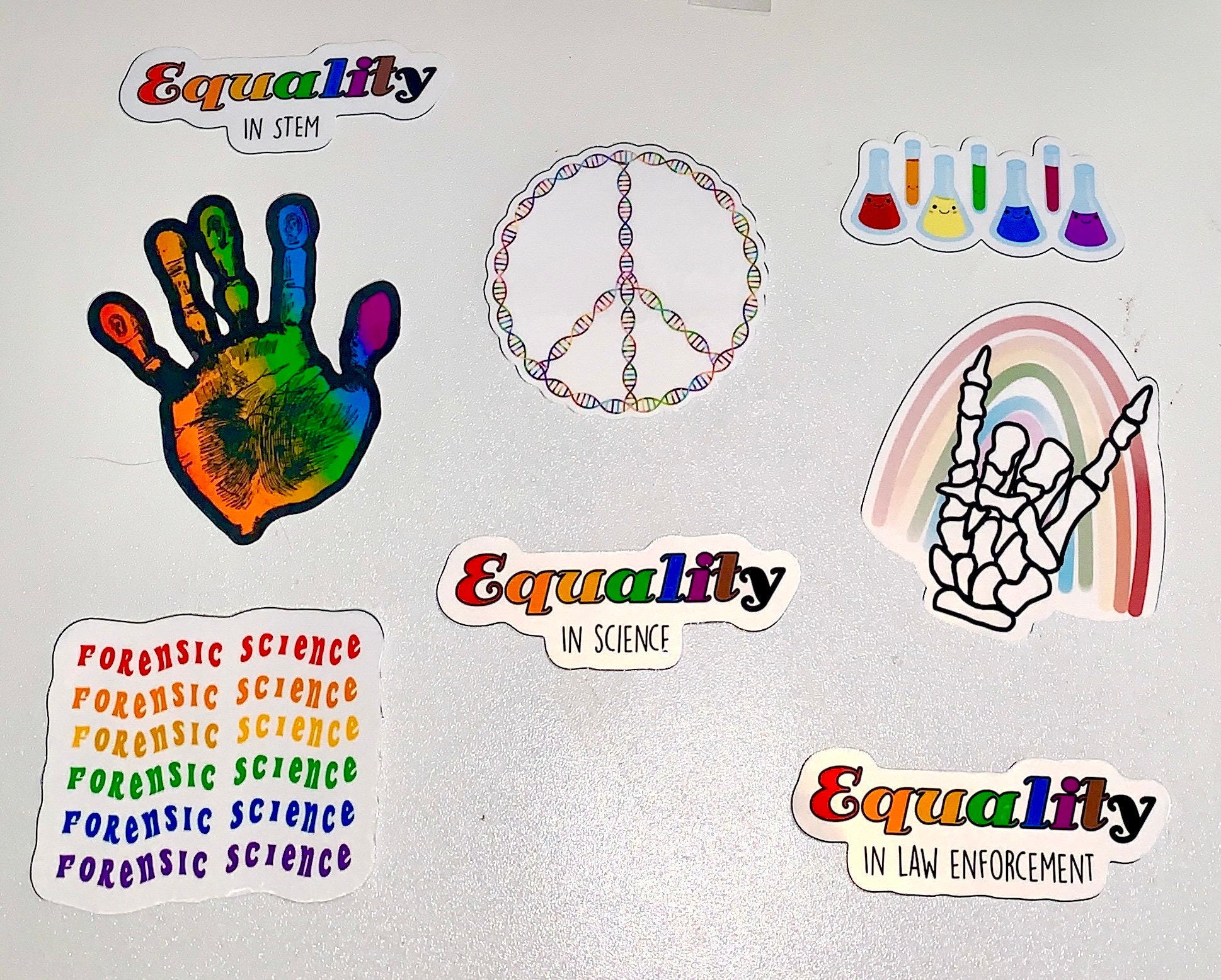 Rainbow Palmprint Fingerprint Sticker: Pride Forensic Science CSI Decal ...