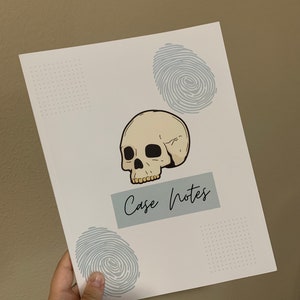 Case Notes Notebook: Skull Design, True Crime Gift