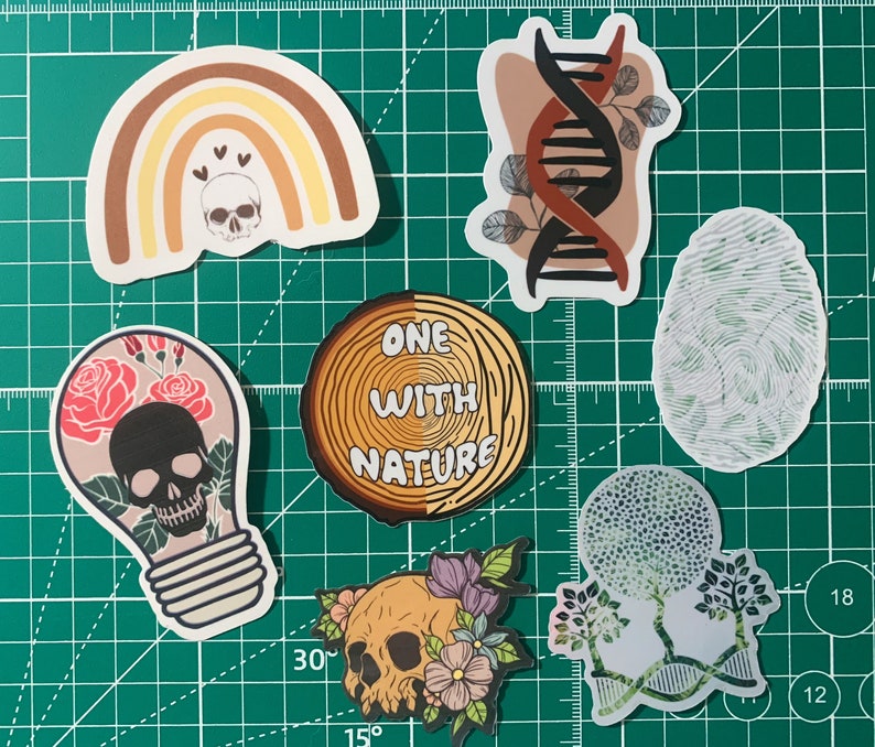 Leaves in Ridges Fingerprint Sticker - Floral Forensic Science Decal - Etsy
