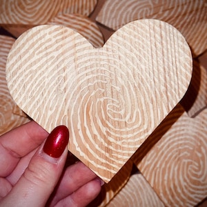 Wooden Fingerprint Heart Coaster | Unique Forensic Science Gifts | Fingerprint Gifts | Gift for Crime Scene Investigator or Police Officer