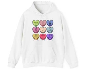 Forensic Science Valentine's Hoodie: Candy Hearts CSI Sweatshirt