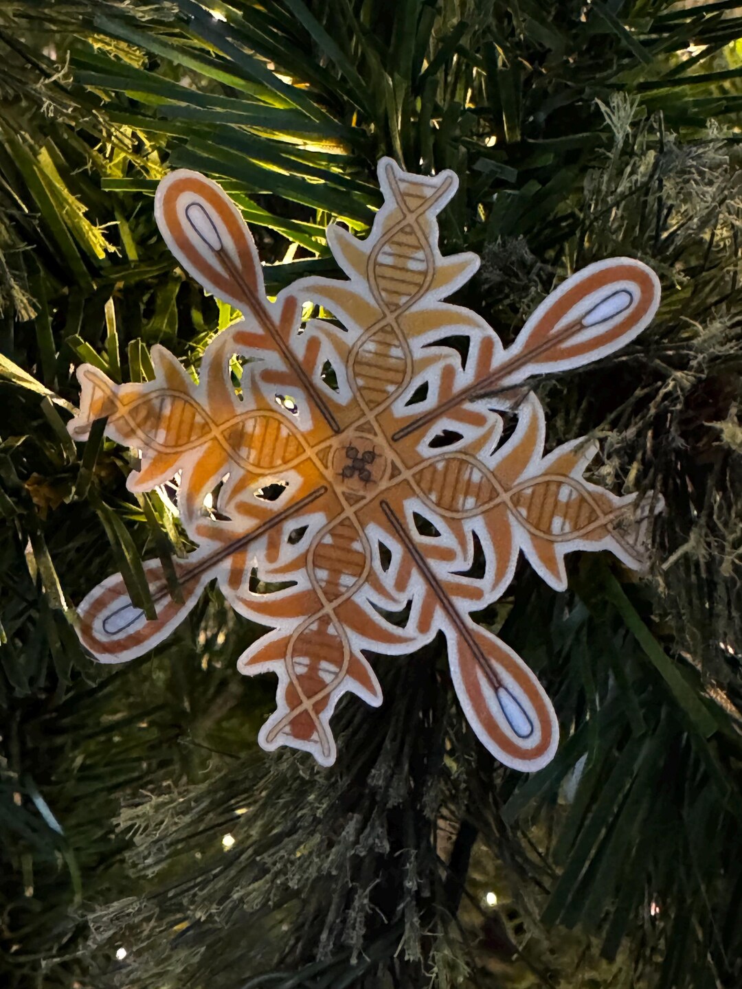 Transparent DNA Snowflake Christmas Sticker| Forensic Scinece Christmas ...