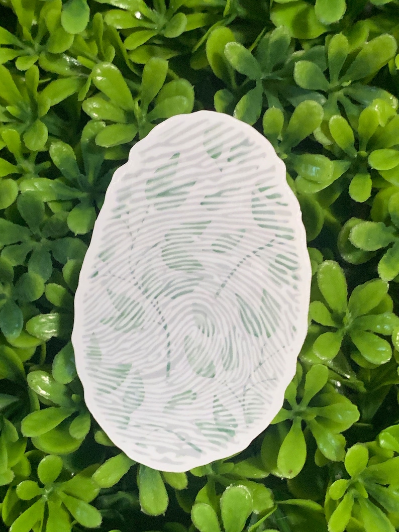 Leaves in Ridges Fingerprint Sticker - Floral Forensic Science Decal - Etsy