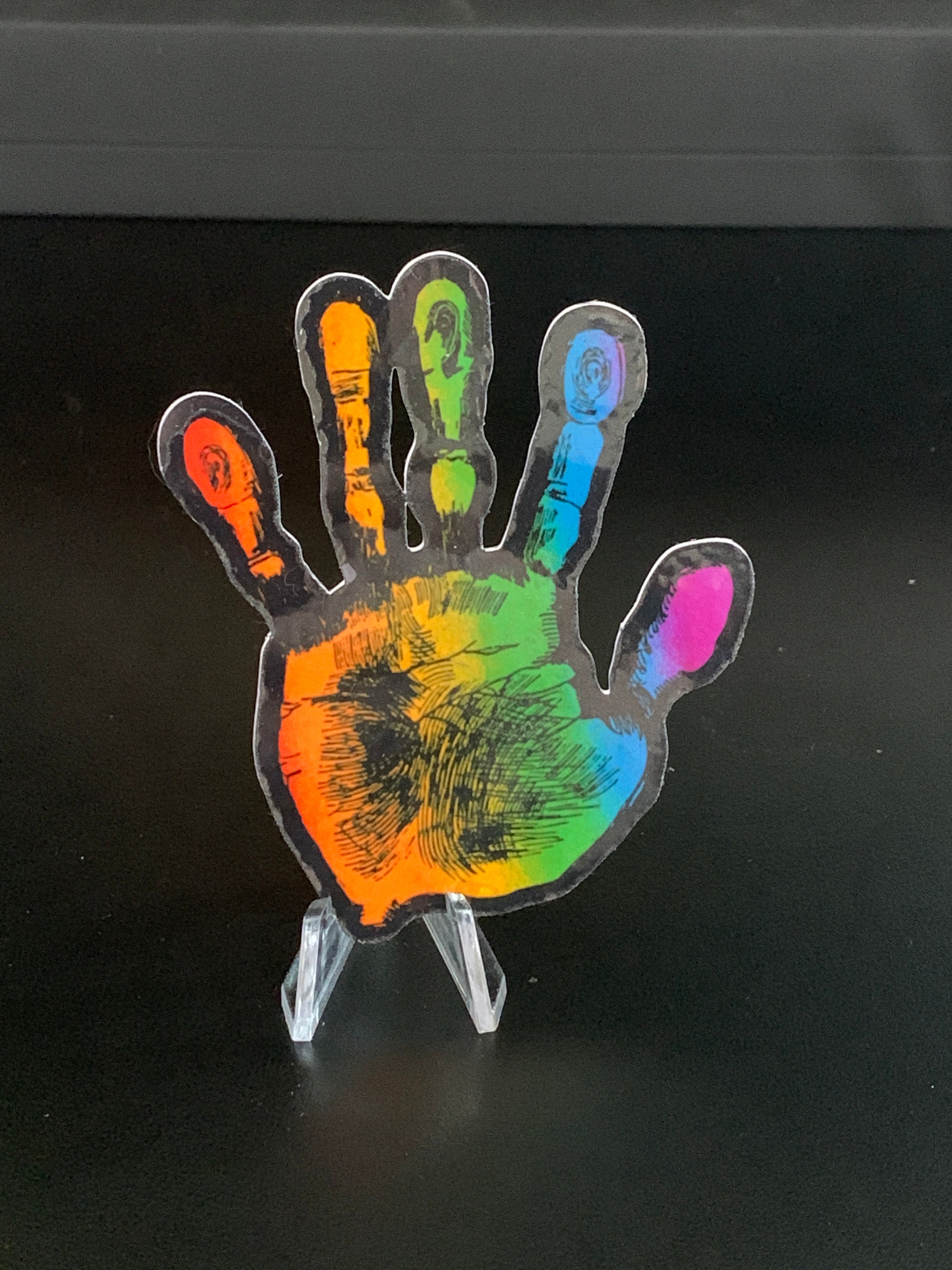 Rainbow Palmprint Fingerprint Sticker: Pride Forensic Science CSI Decal ...