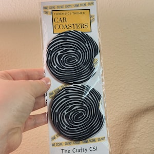 Fingerprint Car Coasters 2 pack | Unique Forensic Science Gifts | Fingerprint Gifts | Gift for Crime Scene Investigator or Police Officer