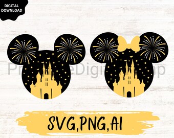 New Year Castle SVG, New year couple SVG png,mouse Head svg ,ears head Sublimation Print,Sublimation Print,new year SVG File,Cricut File