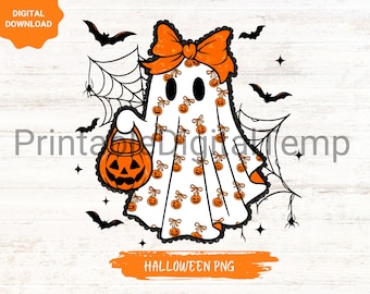 Halloween Png Lace Ghost Coquette PNG , Girly Halloween Ghost Clipart | Lacey Ghost PNG | Spooky Season png | Cute Halloween Shirt PNG