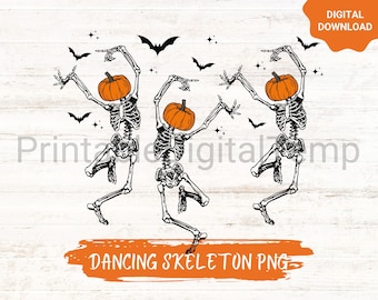 Skelett Halloween PNG, Tanzendes Skelett PNG, Skelett Png, Skelett Kürbis png, Halloween PNG, Halloween Cricut Dateien