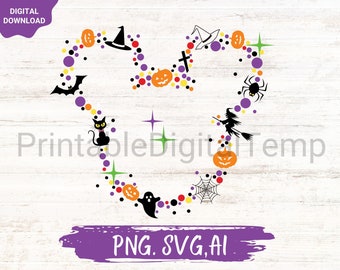 Halloween Mouse Head Png Halloween Funny Png Cricut Digital Download Boho Halloween Png halloween mouse avec une citrouille