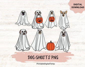 Сute Fall ghost dog png,Halloween png,Cricut png,Téléchargement numérique,Boho Halloween png, cricut png, ghost png, dog lover png, pumpkin png,