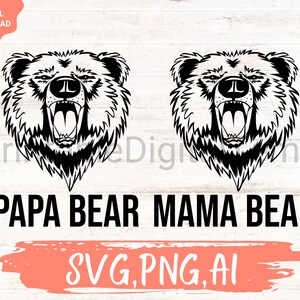 Ours SVG png, maman papa svg, svg couple, svg parents, future maman svg, futur papa svg, famille ours, chemise maman ours, chemise papa ours