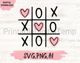 Tic tac Toe SVG, tic tac toe valentine,Valentine's Day Shirts svg, Cute Valentines svg, Cut File for Cricut,valentine png, xoxo png
