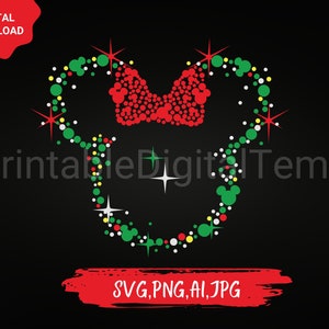 Mouse Head christmas SVG png, Christmas mouse Head png,MouseHead Sublimation Print,Sublimation Print,christmas SVG File,mouse Head svg