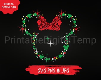Mouse Head christmas SVG png, Christmas mouse Head png,MouseHead Sublimation Print,Sublimation Print,christmas SVG File,mouse Head svg