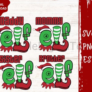 Elf familie SVG, elf kerst SVG, elf shirt SVG, buddy elf SVG, elf SVG cricut, mama elf SVG, papa elf SVG, elf SVG-bestand, zuster elf, broer elf