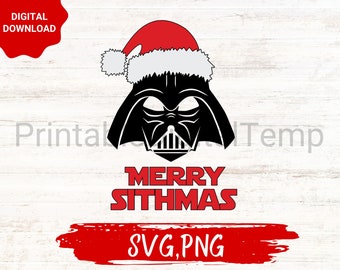 Joyeux Sithmas SVG png, Dark Christmas SVG, Vador SVG Star Wars svg png, fichier de coupe Noël Vader, Noël svg, svg Noël famille