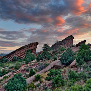 Red Rocks Park & Amphitheater Landscape Sunset: Canvas / Metal / Acrylic / Print / Wall Art Print