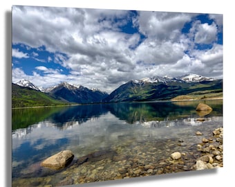Twin Lakes Reflections: Colorado Landscape Canvas / Metal / Acrylic Wall Art Poster Print