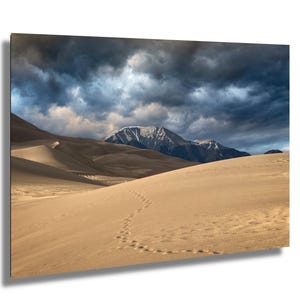 Dramatic Skies Over Mt. Heard of Great Sand Dunes National Park: Canvas / Metal / Acrylic Wall Art Poster Print