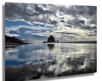 Haystack Rock Cannon Beach Oregon Seascape: Canvas / Metal / Acrylic Wall Art Poster Print