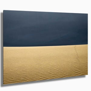 Great Sand Dunes National Park Print – Morning Light Footprints, Minimalist Desert Decor: Canvas / Metal / Acrylic Wall Art Poster Print