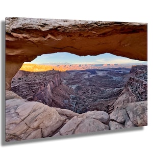 Mesa Arch Island in the Sky Canyonlands National Park: Utah Golden Hour Canvas / Metal / Acrylic Wall Art Poster Print